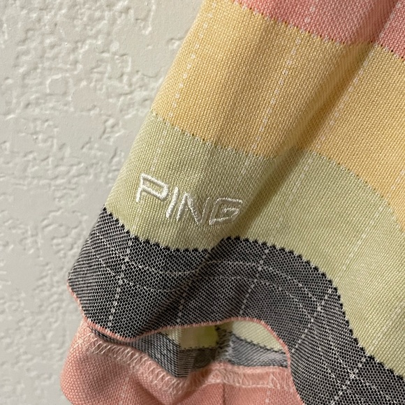 Ping Collection Golf Shirt XXL Excellent Condition Striped Pink - Picture 3 of 4